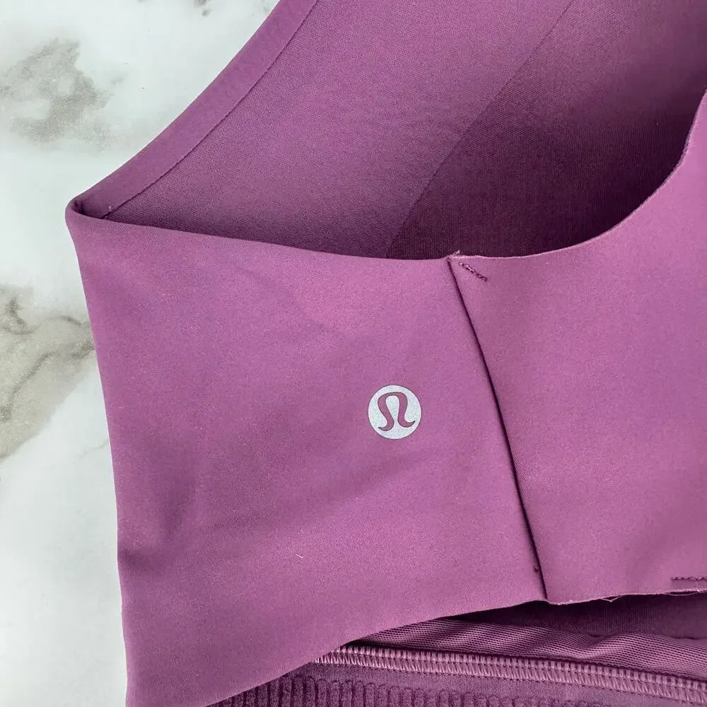 Lululemon Air Support Bra Womens Solid Purple Crossback Adjustable 36DD